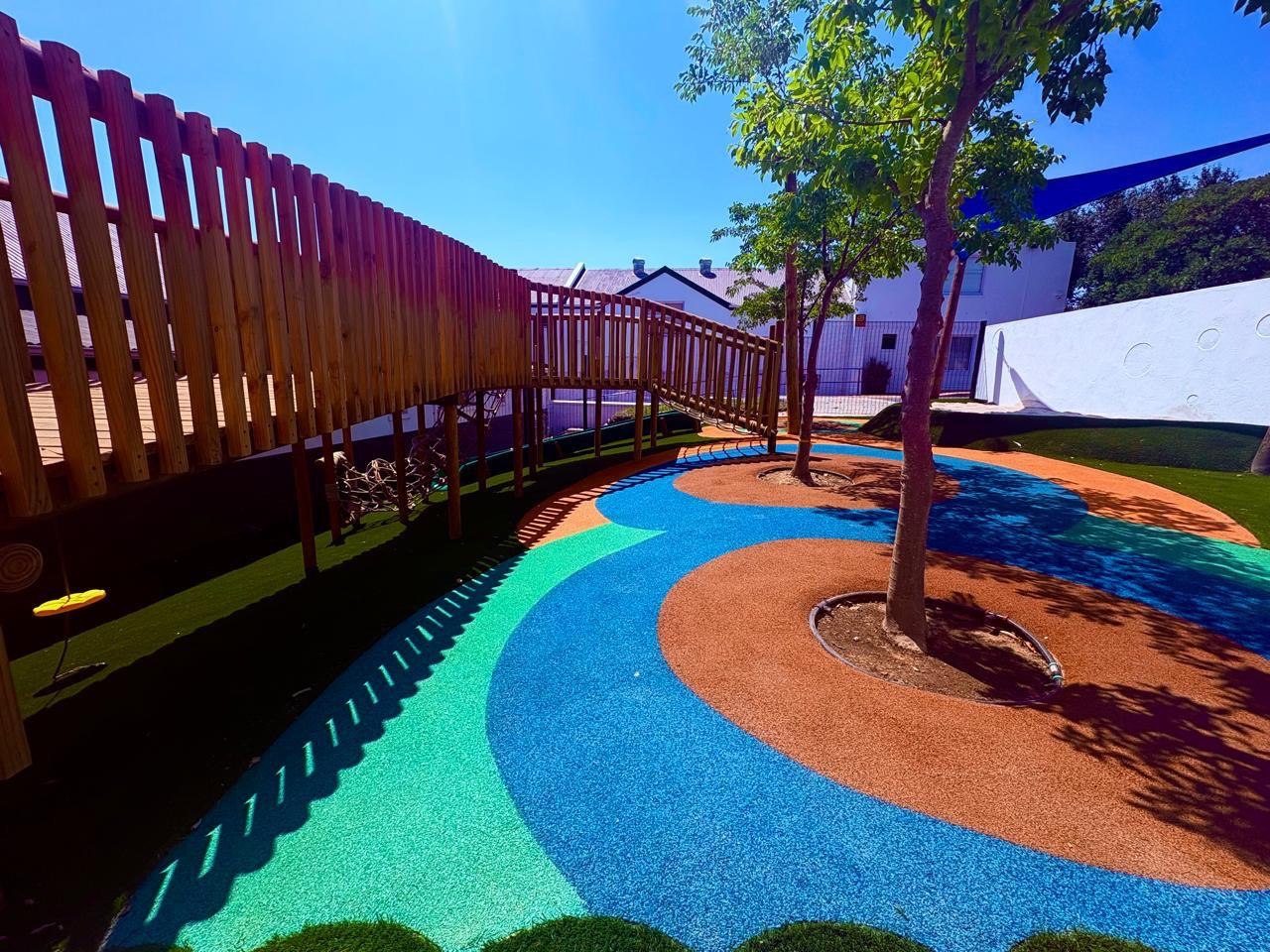 Colourful wet-pour rubber playground surfacing